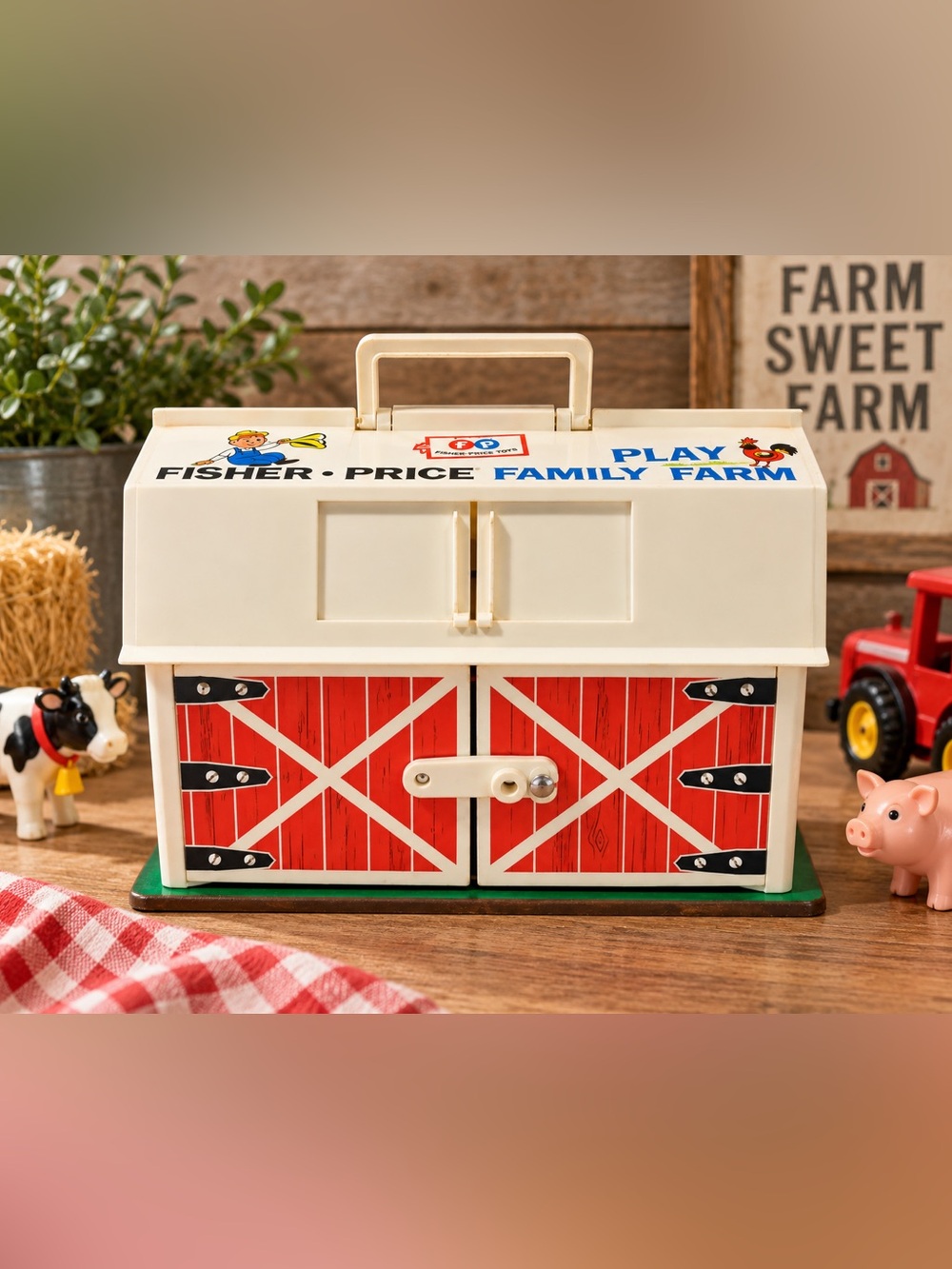 Fisher-Price Vintage 1967 Red Farm Barn Toy